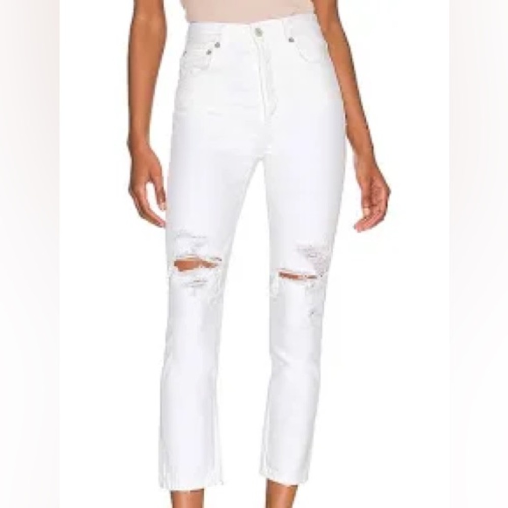 AGolde 28 Riley High Rise Straight Crop Jean
